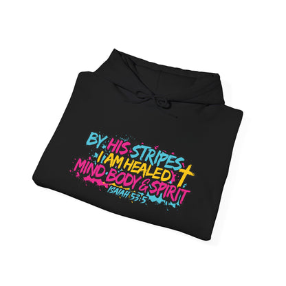 “By His Stripes I Am Healed” Christian Hoodie – Faith Pullover